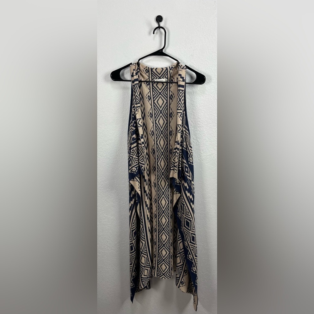 Blu Pepper Women Vest Multicolor Size M Sleeveless Open Front Layer TC0678